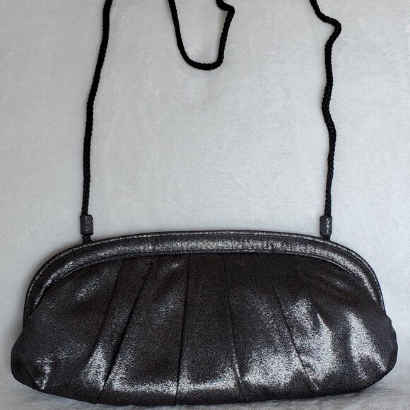 Clutch Purse by La Regale Shiny Gunmetal gray - Picture 5 of 10